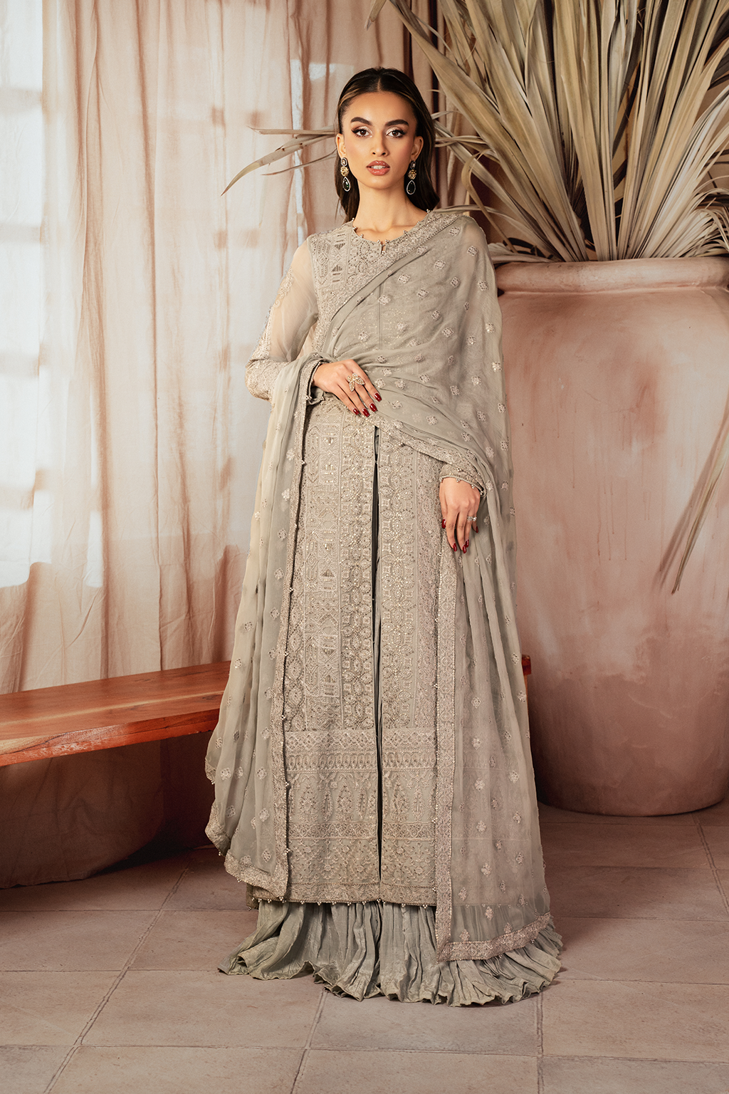 Iznik | Chiffon Kari | ICK-08 Embroidered Chiffon - Ladies Clothes - Maria Faisal