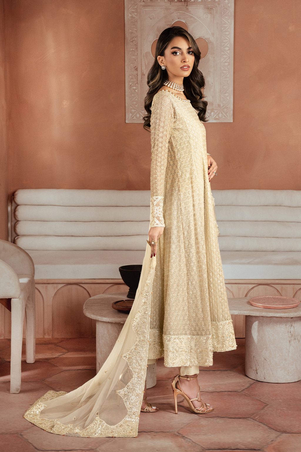 Iznik | Chiffon Kari | ICK-06 Embroidered Chiffon - Ladies Clothes - Maria Faisal