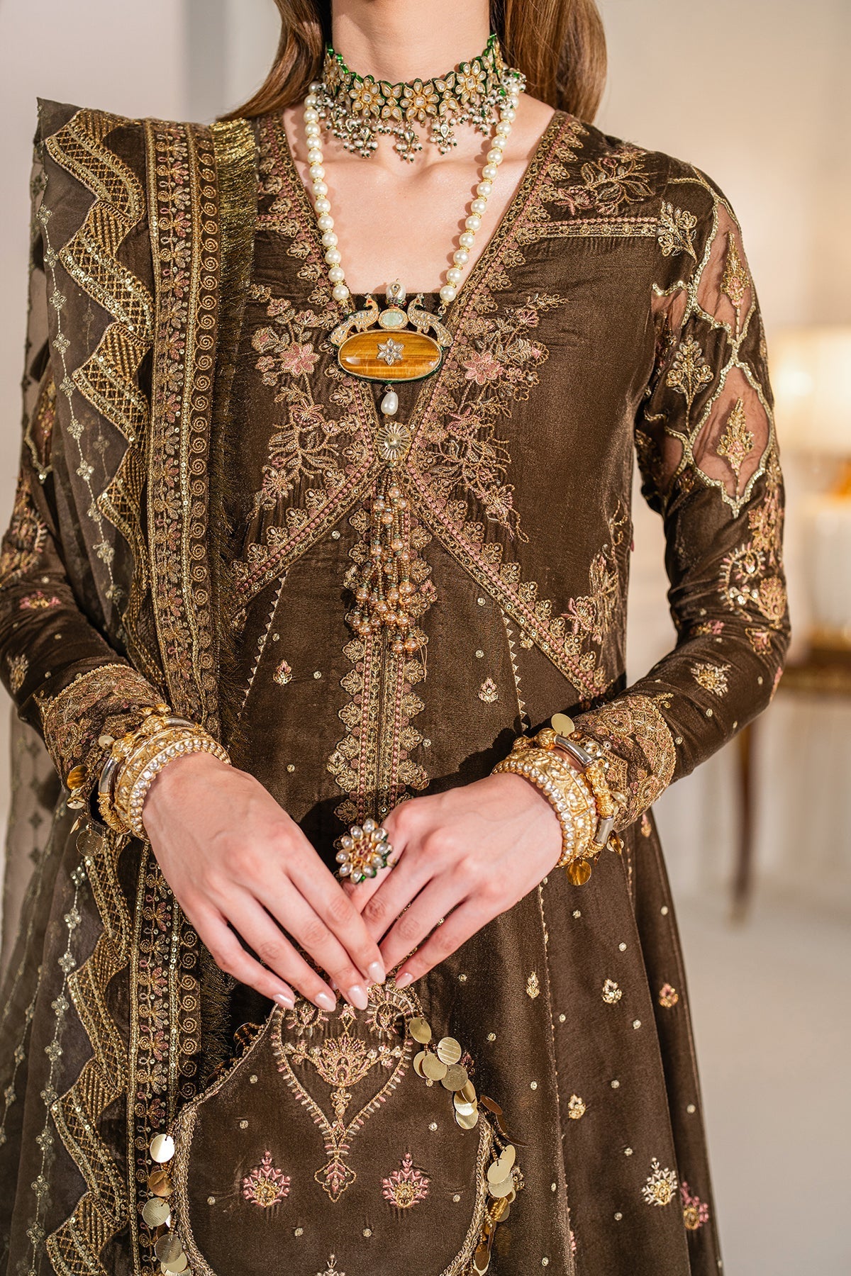 Baroque | Jahanara Luxury Velvet 23 | UF-749 - Designer Dress with Intricate embroidery and embellishments. Shop elegent wedding dress at Maria Faisal.