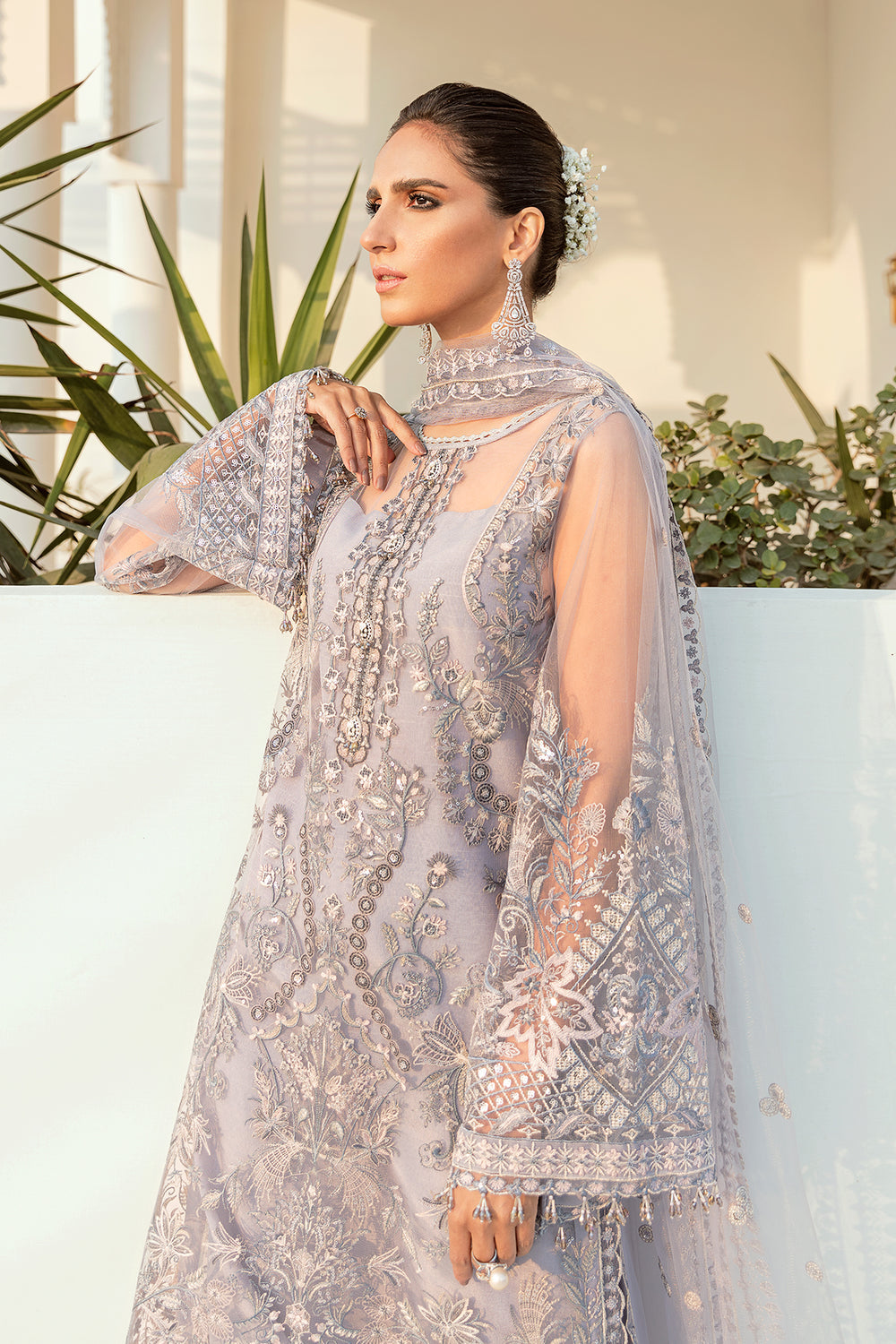 Baroque | Formals Collection | EMBROIDERED NET UF-74 - Formal Dress - available at Maria Faisal in UK and USA.