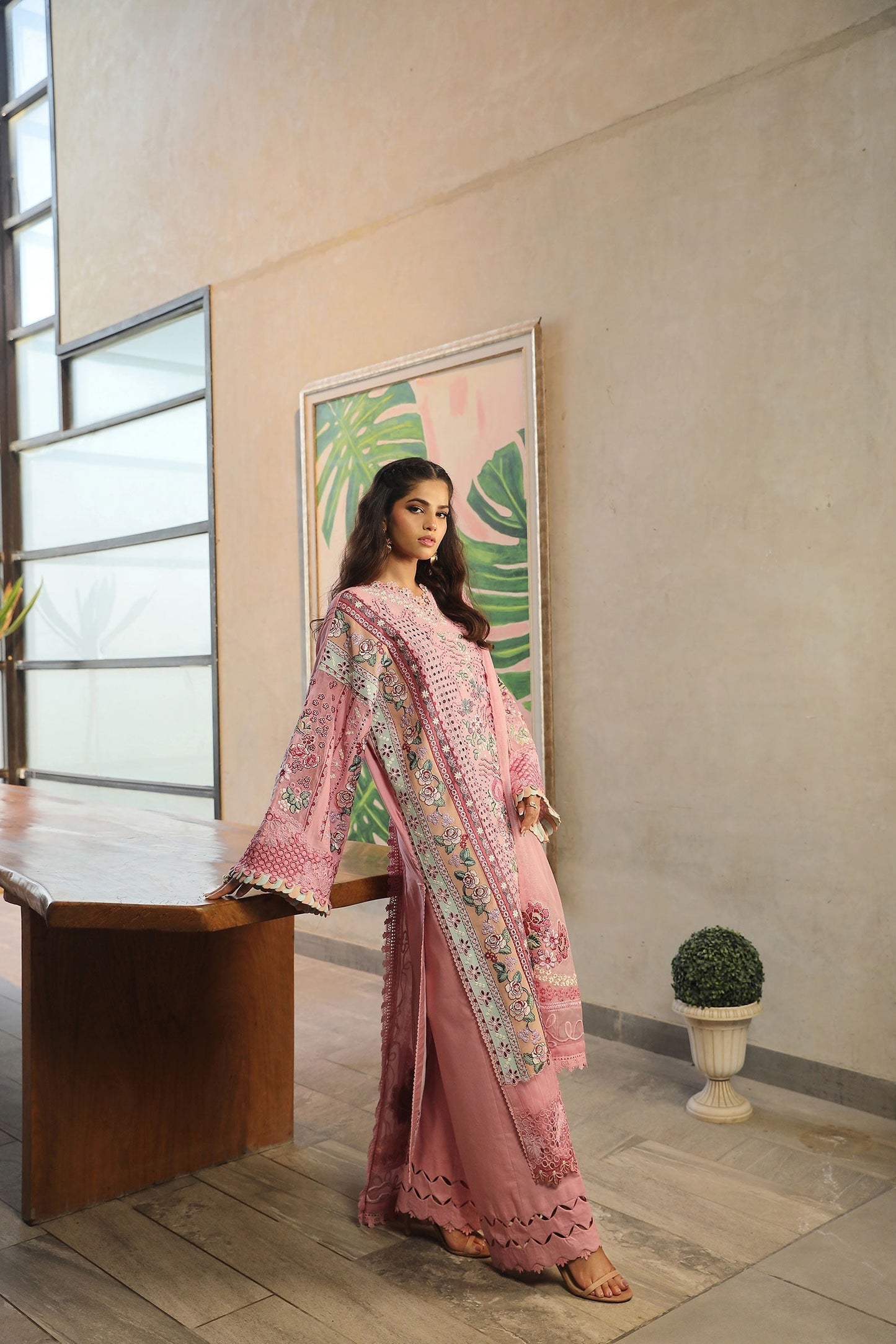 Maryam Hussain | Luxury Lawn 24 | CORAL - Waniyas