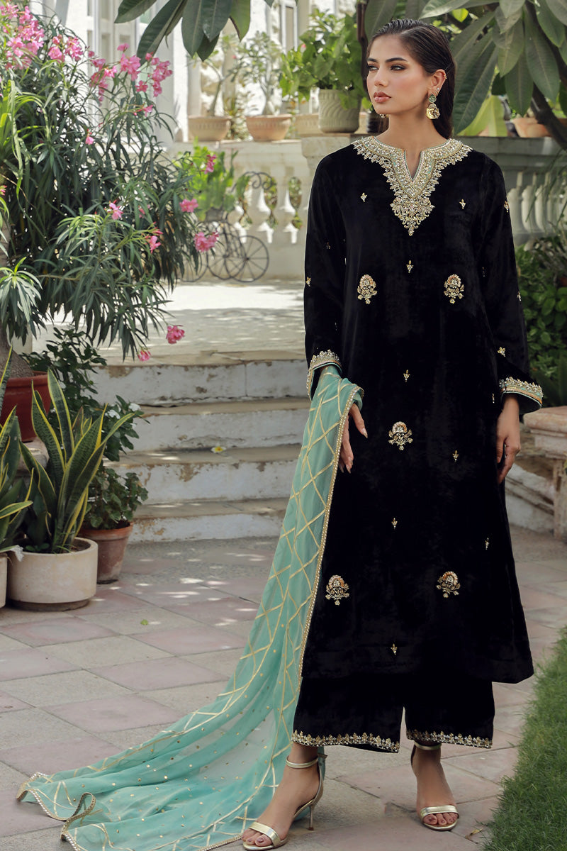 Sana Abbas | Velvet Formals | BLACK JADE - Ladies Clothes - Maria Faisal