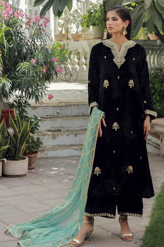 Sana Abbas | Velvet Formals | BLACK JADE - Ladies Clothes - Maria Faisal