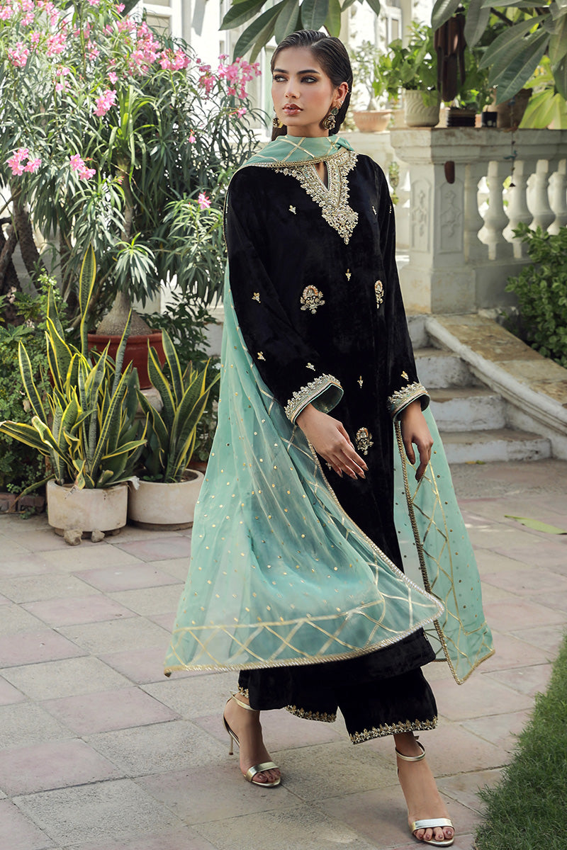 Sana Abbas | Velvet Formals | BLACK JADE - Ladies Clothes - Maria Faisal