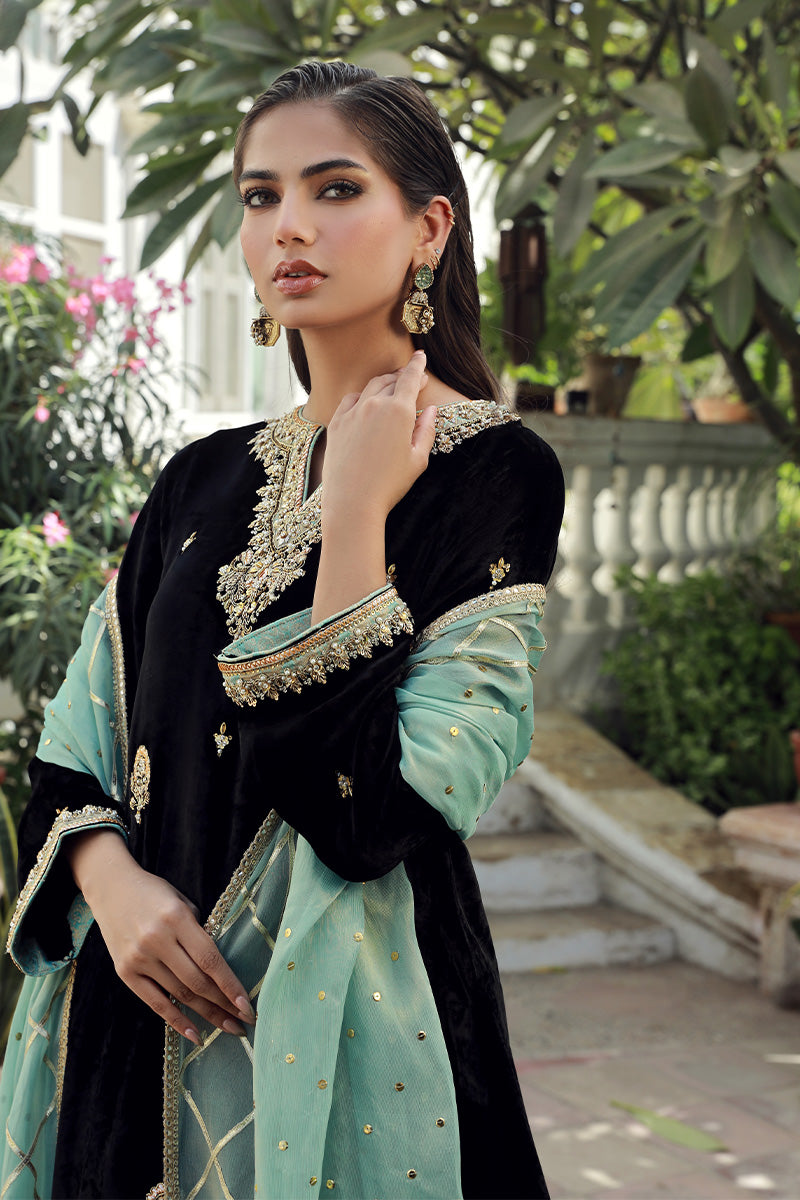 Sana Abbas | Velvet Formals | BLACK JADE - Ladies Clothes - Maria Faisal