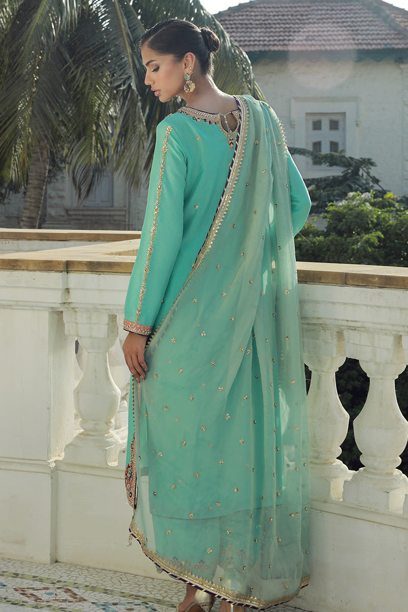 Sana Abbas | Velvet Formals | AQUAMARINE - Ladies Clothes - Maria Faisal