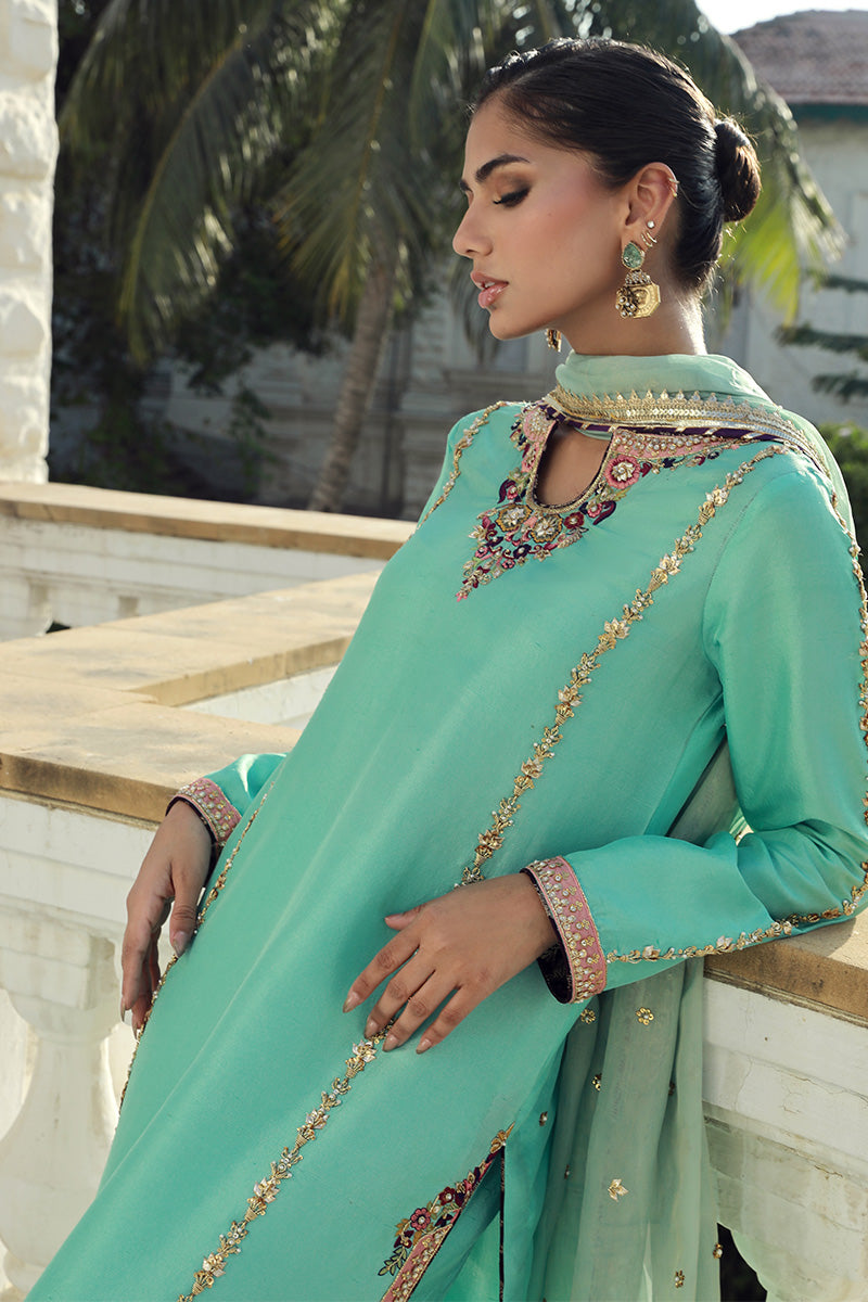 Sana Abbas | Velvet Formals | AQUAMARINE - Ladies Clothes - Maria Faisal