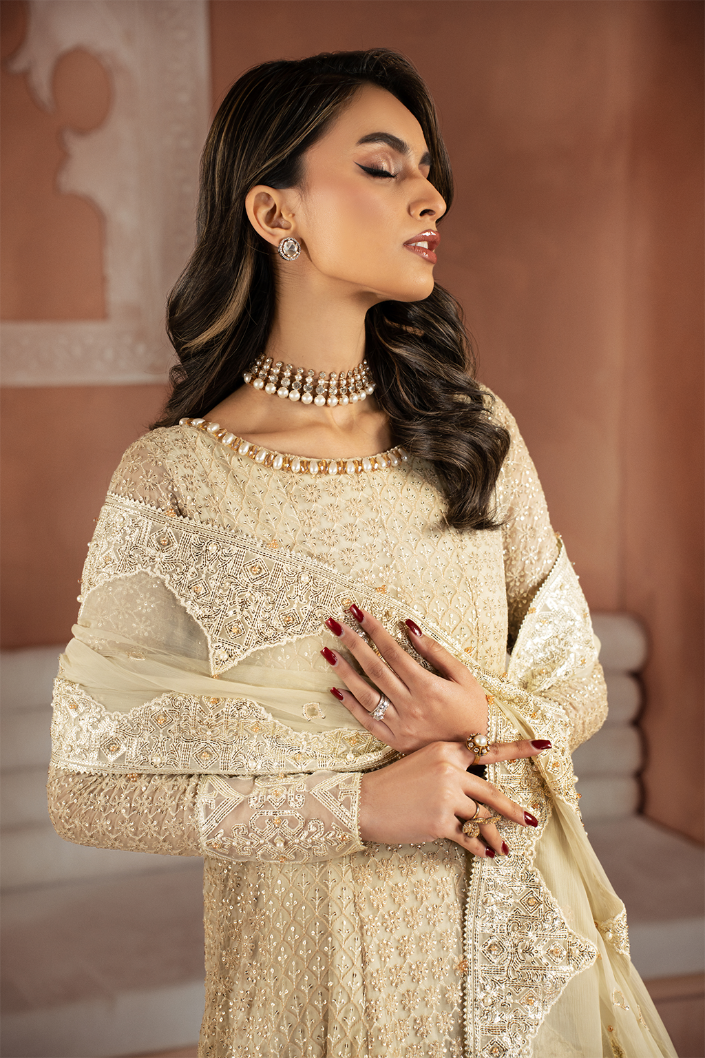 Iznik | Chiffon Kari | ICK-06 Embroidered Chiffon - Ladies Clothes - Maria Faisal