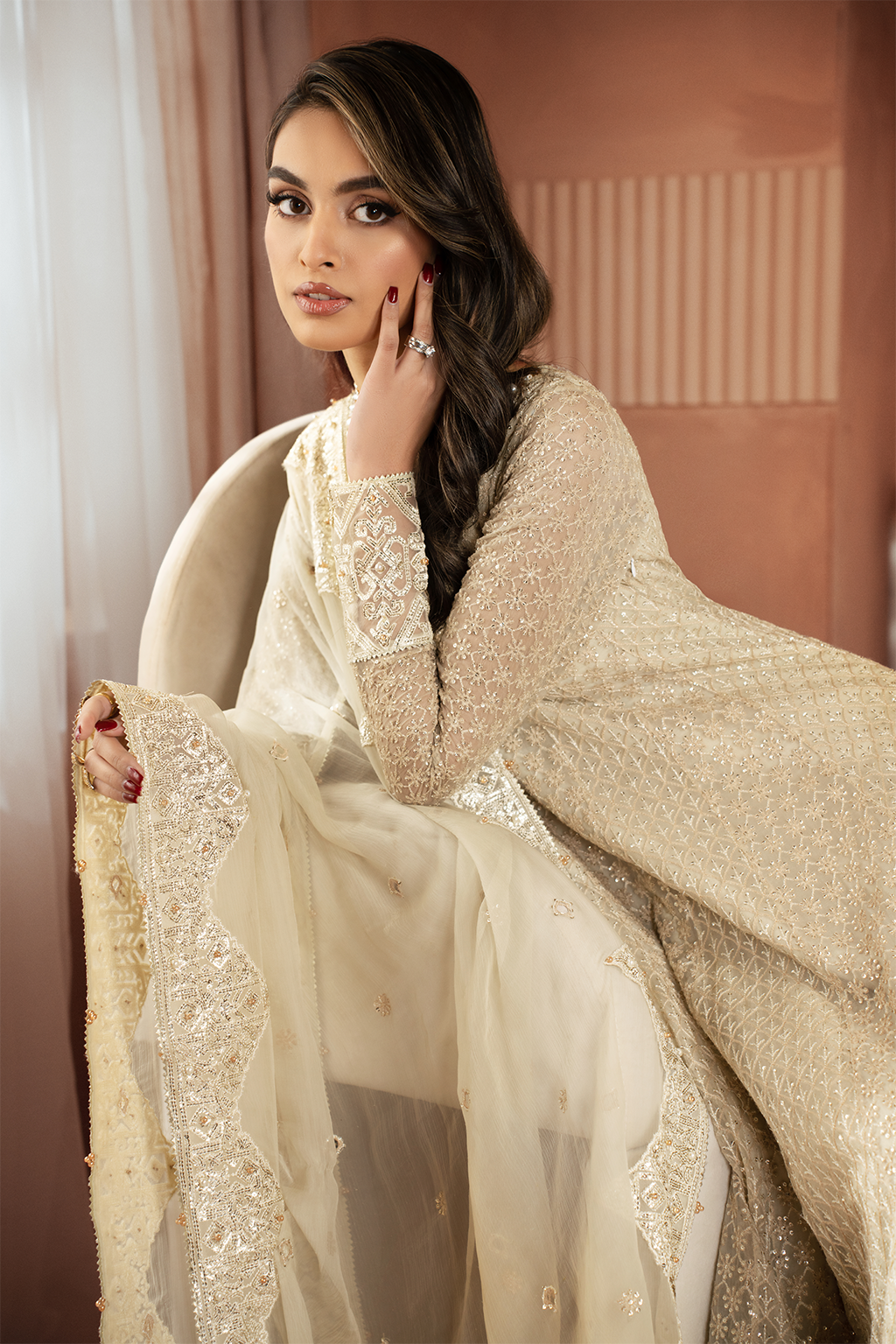 Iznik | Chiffon Kari | ICK-06 Embroidered Chiffon - Ladies Clothes - Maria Faisal