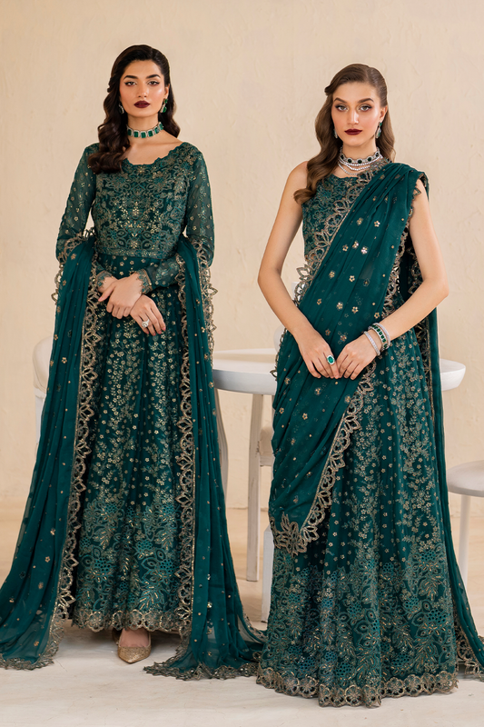 Iznik | Chinnon Chiffon | CC-47 Embroidered Chiffon - Ladies Clothes - Maria Faisal