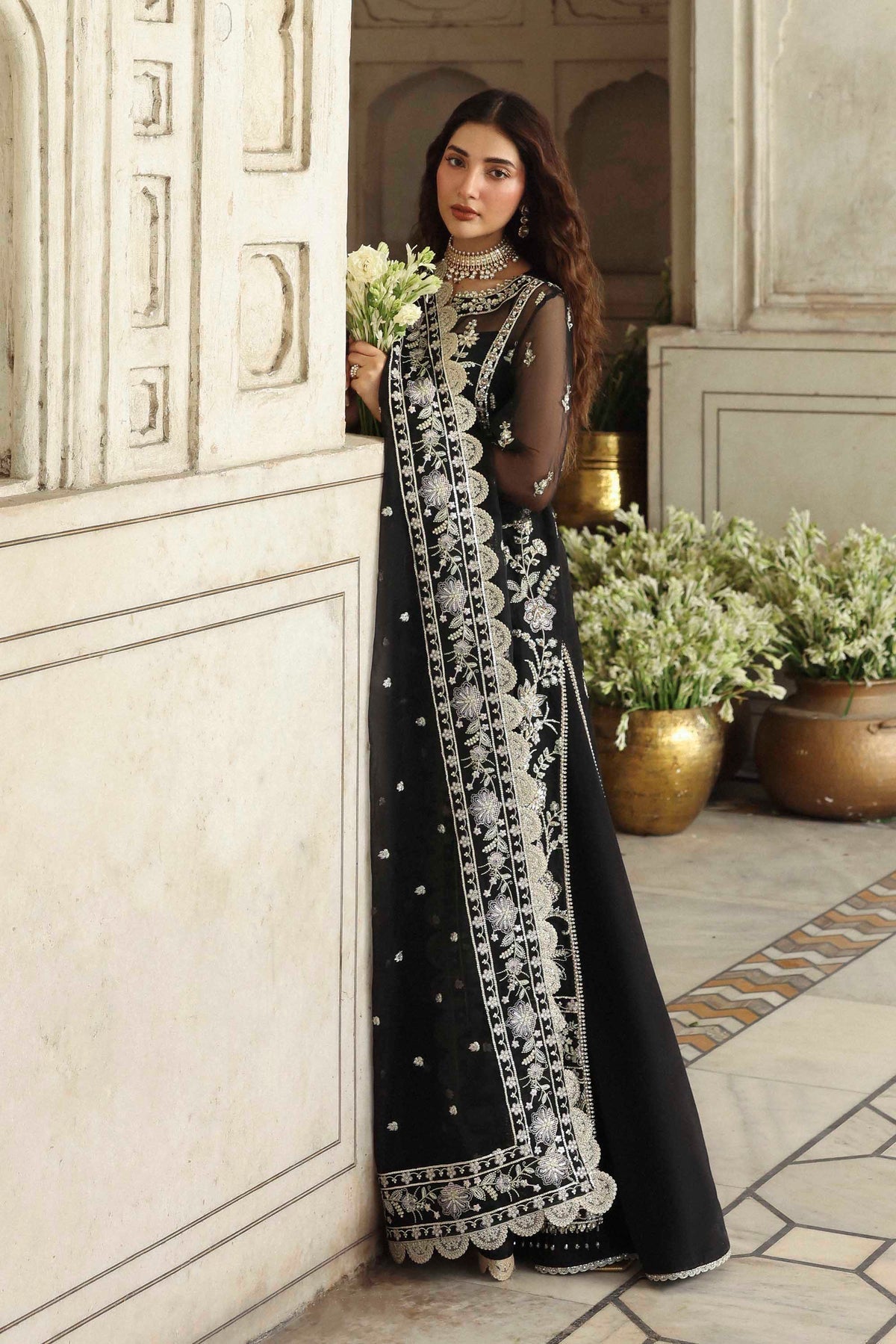 Akbar Aslam | Rang Mahal Formals | Siyahgul - Formal Dress - available at Maria Faisal in UK and USA.