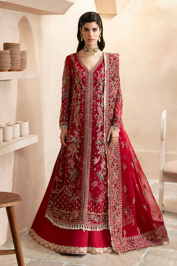 Emaan Adeel | Clay Couture | CARMINE - Designer Dress with Intricate embroidery and embellishments. Shop elegent wedding dress at Maria Faisal.