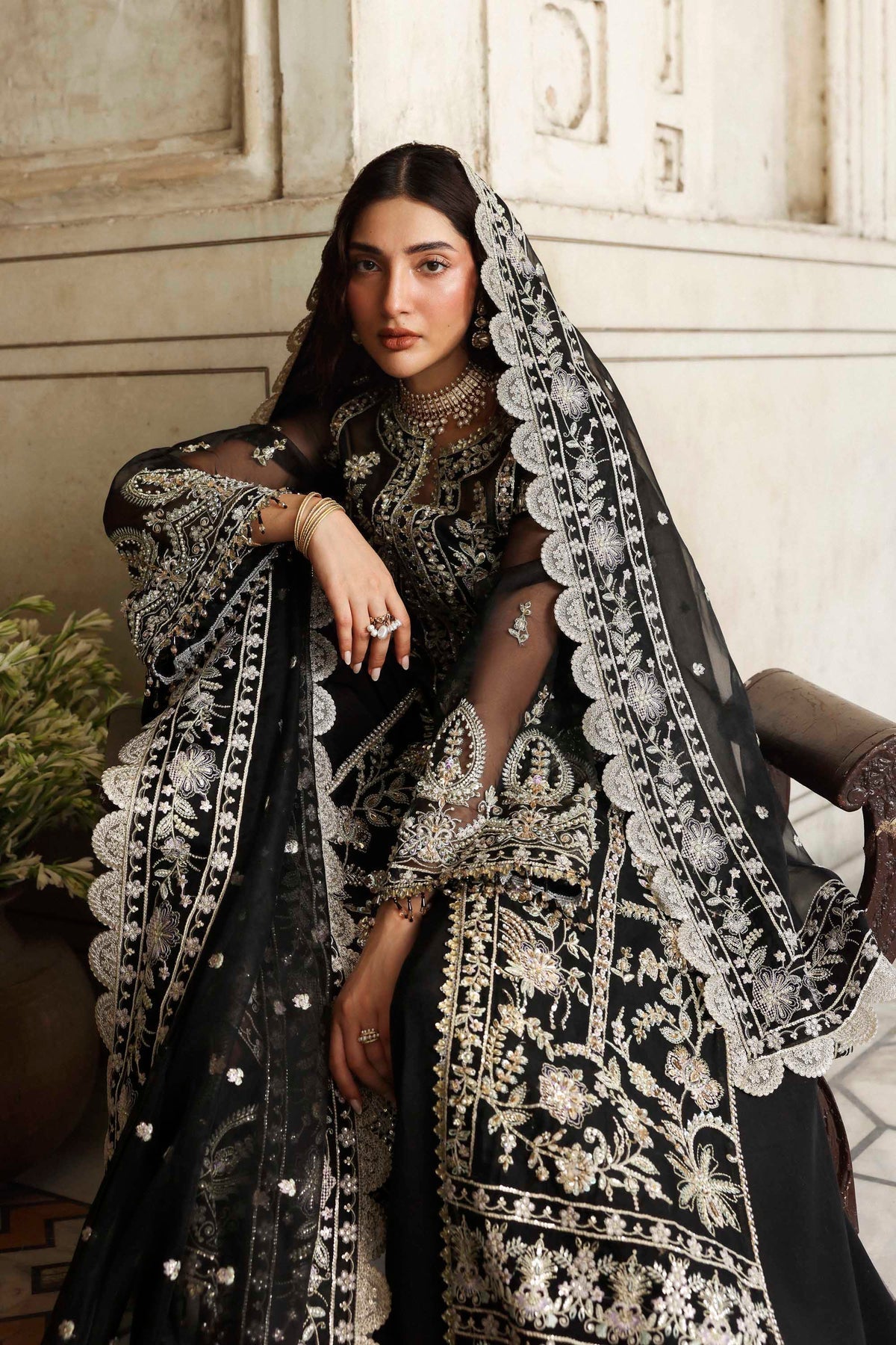 Akbar Aslam | Rang Mahal Formals | Siyahgul - Formal Dress - available at Maria Faisal in UK and USA.