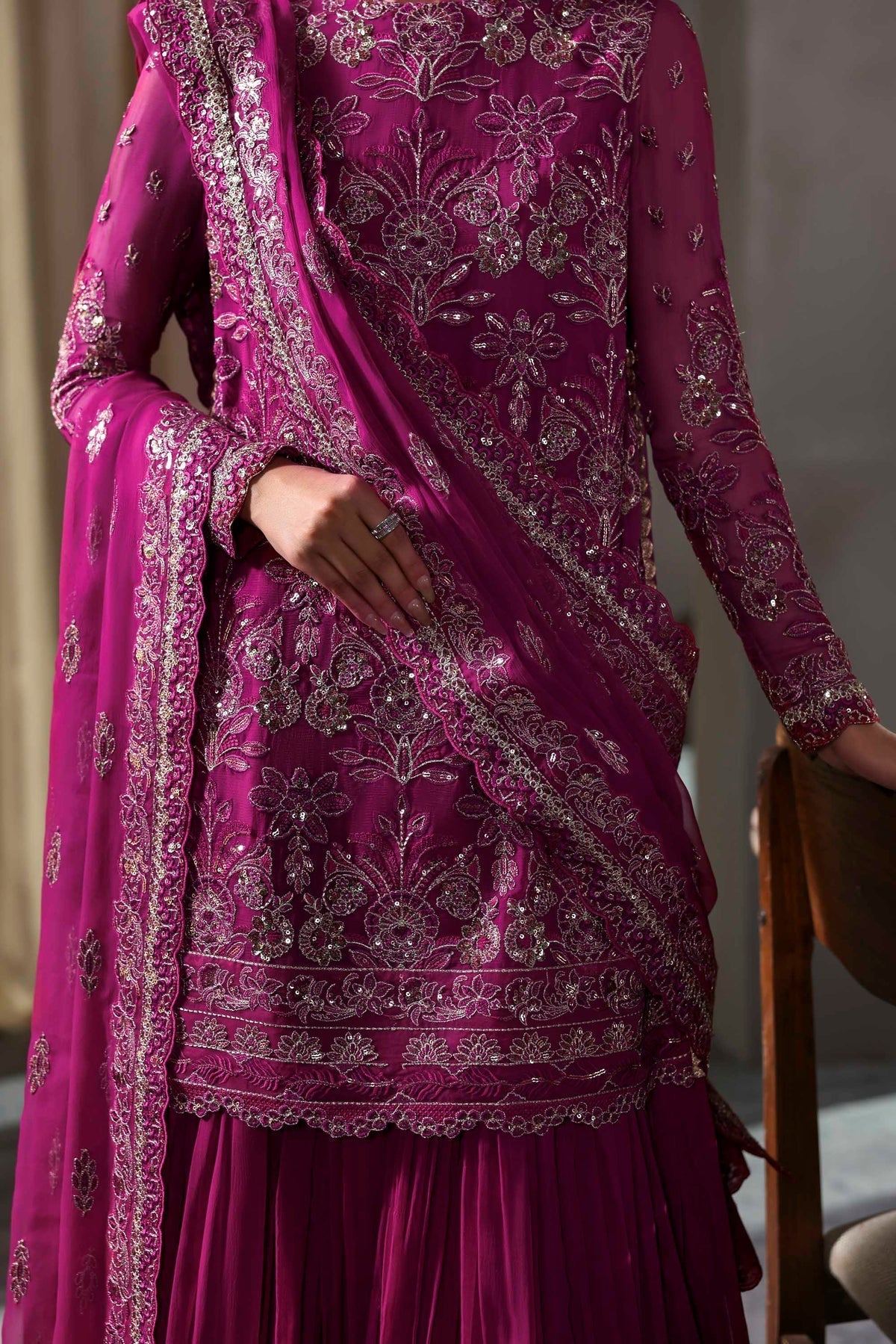 Akbar Aslam | Meeras Luxury Chiffon 25 | Mehzar - Formal Dress - available at Maria Faisal in UK and USA.