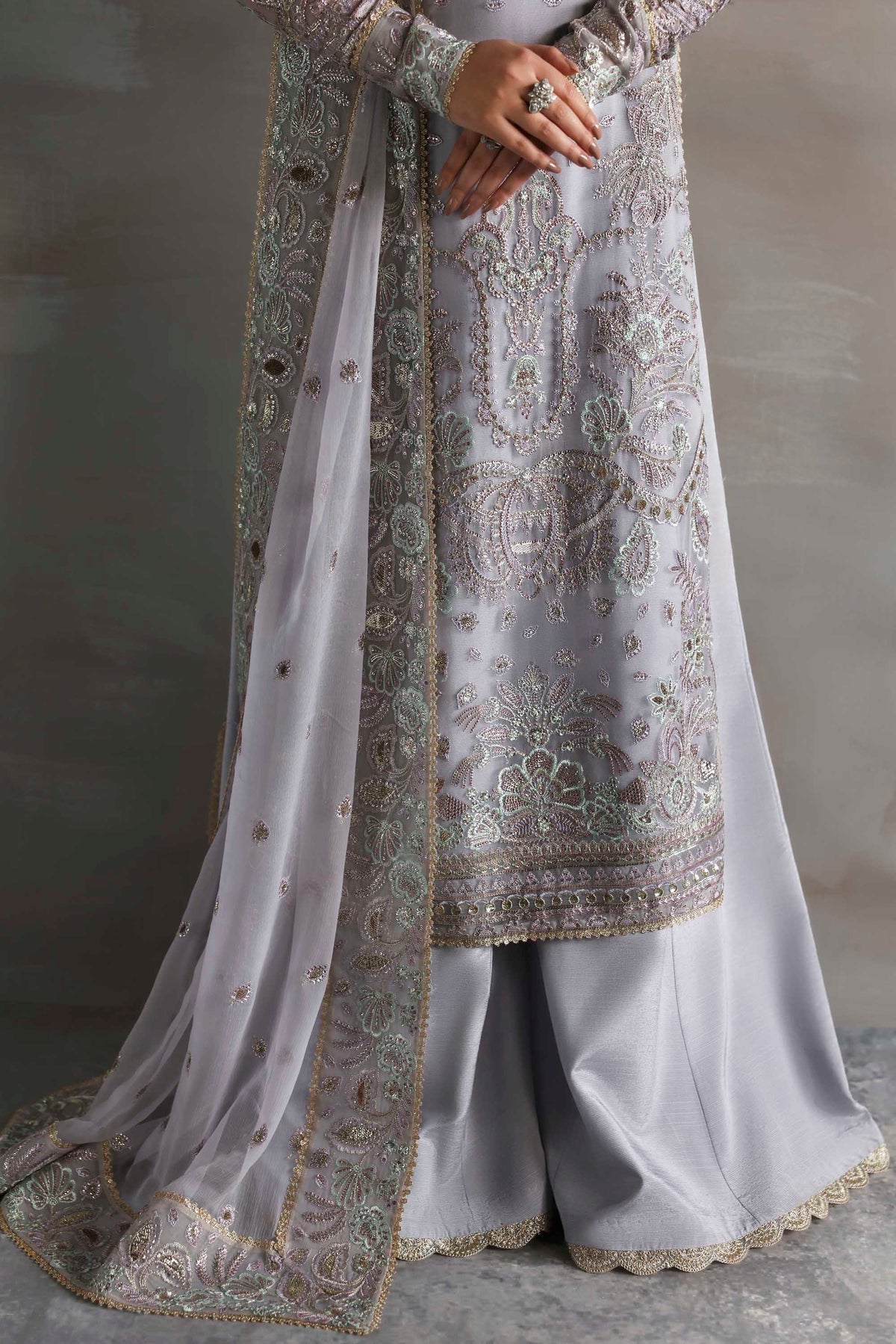 Akbar Aslam | Meeras Luxury Chiffon 25 | Emeraya - Formal Dress - available at Maria Faisal in UK and USA.