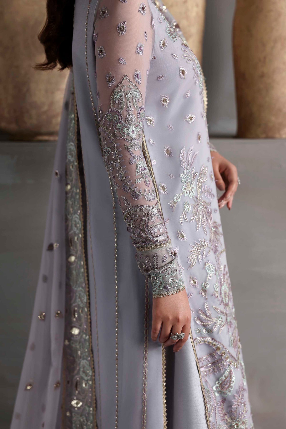 Akbar Aslam | Meeras Luxury Chiffon 25 | Emeraya - Formal Dress - available at Maria Faisal in UK and USA.