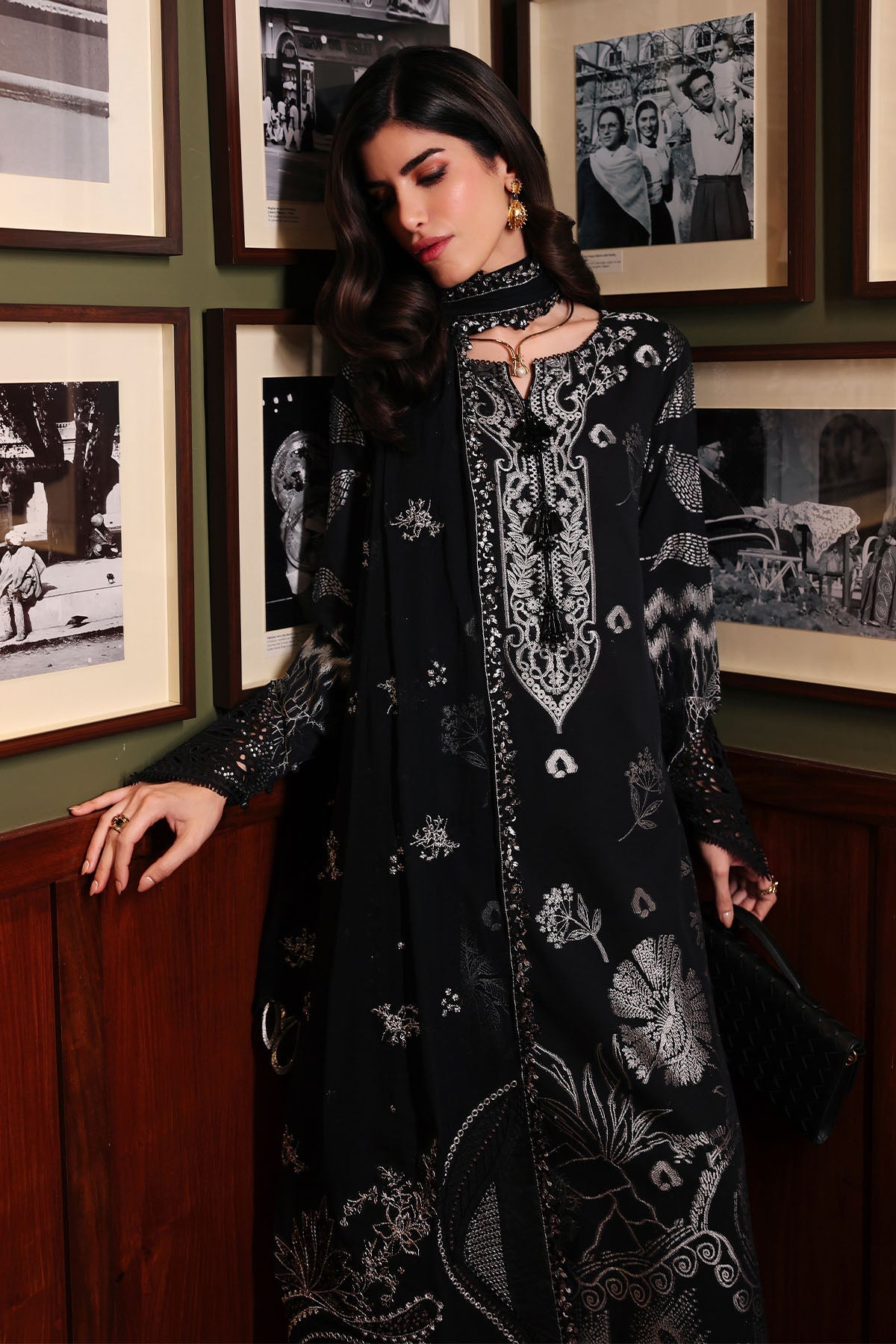 Nureh | Exclusive Jacquard | NE-227 - Luxury Dress - available at Maria Faisal in UK and USA.