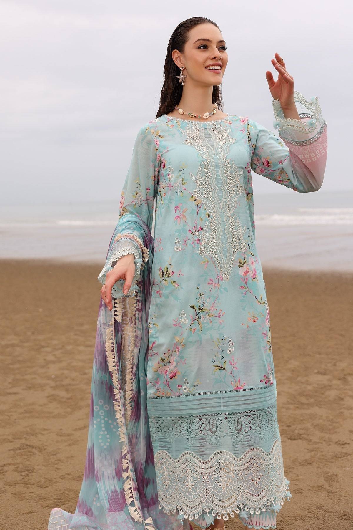 Nureh | Gardenia Embroidered Lawn 25 | NSG-173 by Maria Faisal - Registered Vendor of : Nureh - type : Ladies Clothes - 100% original wedding dresses
