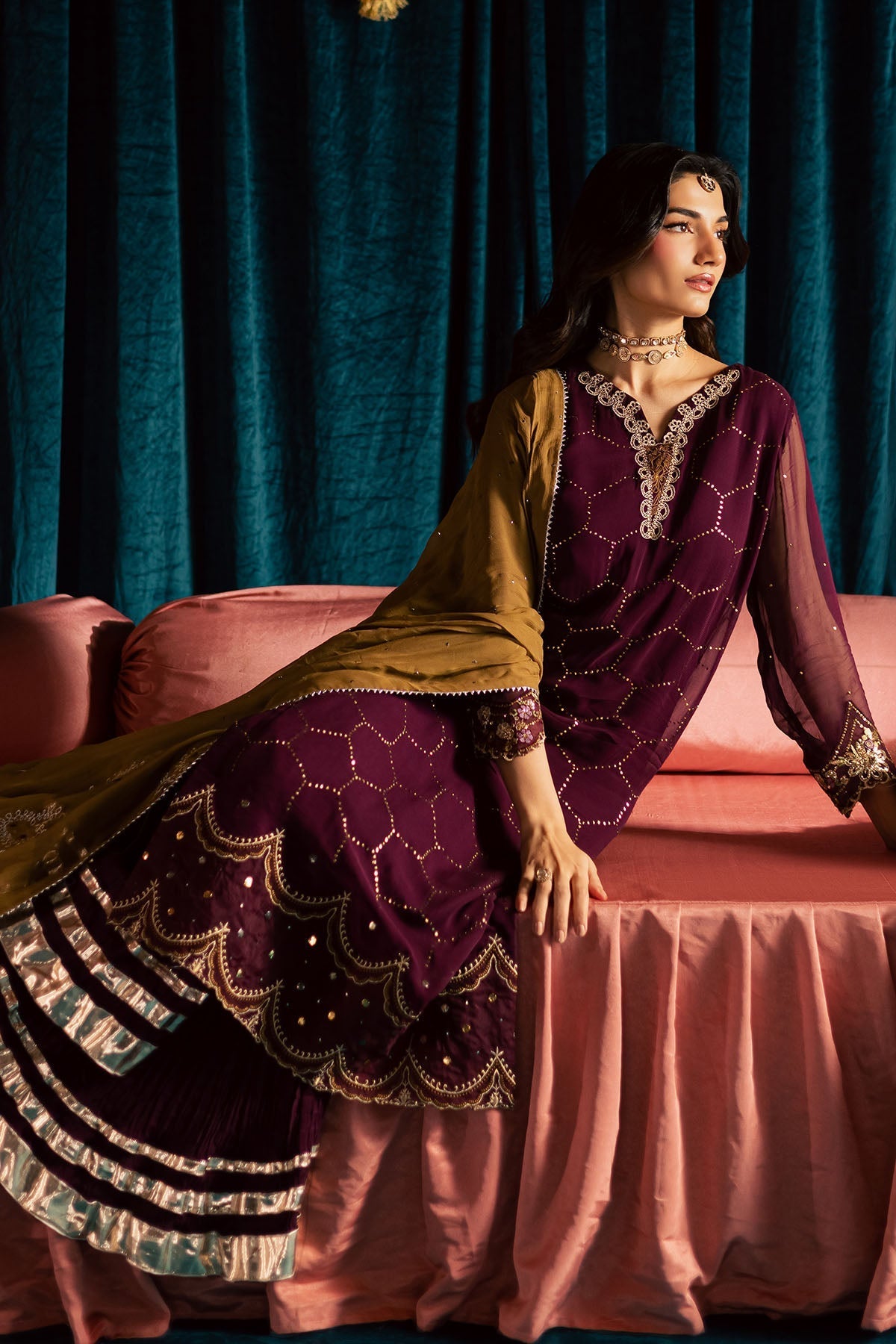 Nureh | Mukeshkari Formals | MK-21 - Formal Dress - available at Maria Faisal in UK and USA.