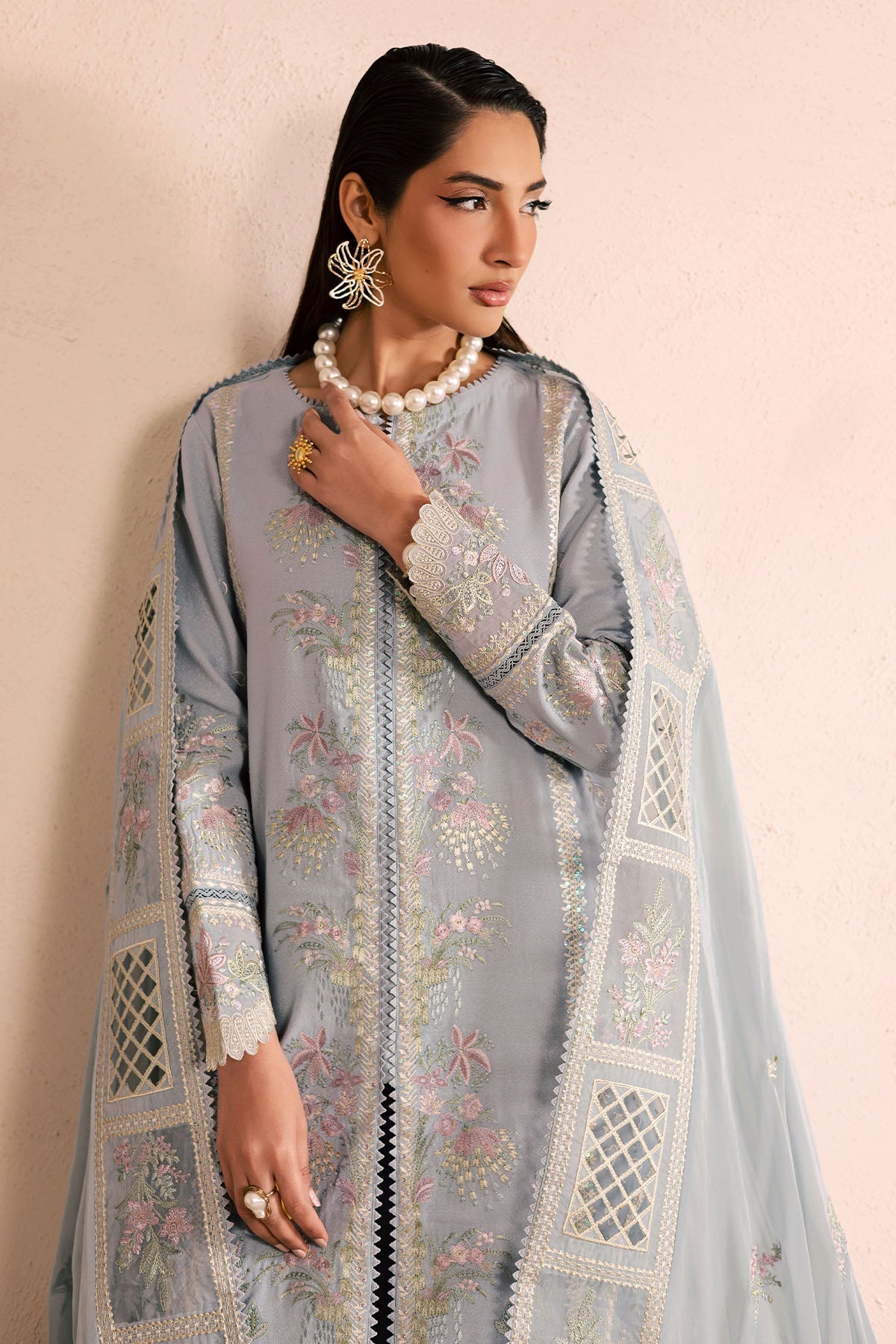 Nureh | Karandi Collection |NE-217 - Luxury Dress - available at Maria Faisal in UK and USA.