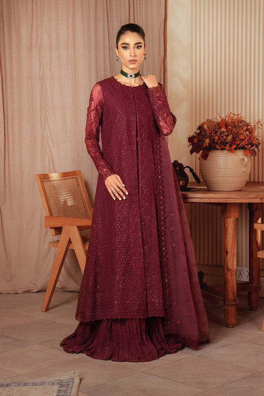 Iznik | Chiffon Kari | ICK-01 Embroidered Chiffon - Ladies Clothes - Maria Faisal
