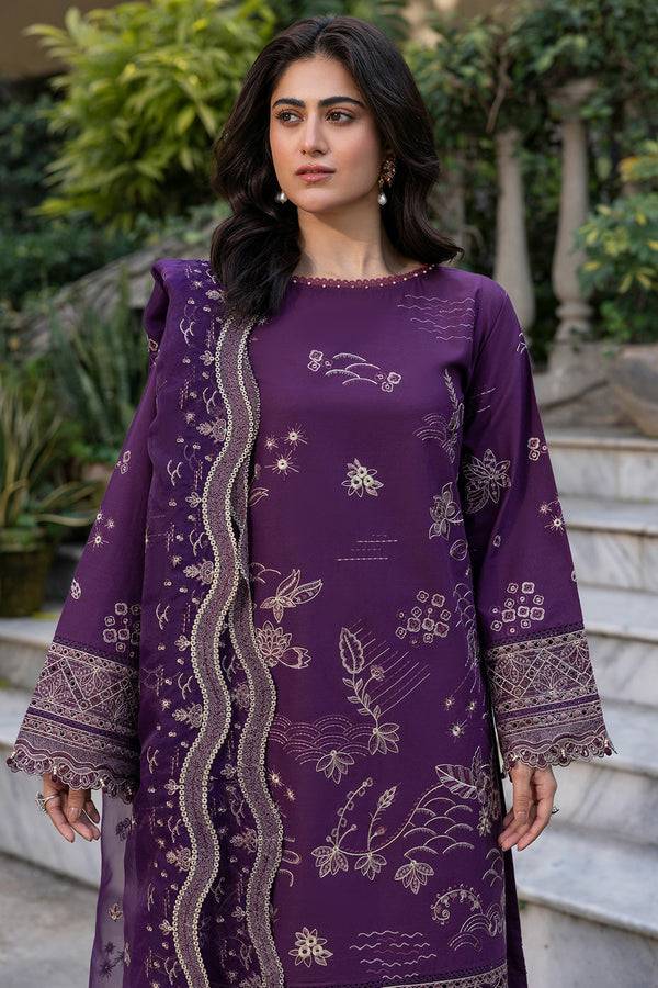 Farasha | Summer Weaves Embroidered Lawn | Raven Plum by Maria Faisal - Registered Vendor of : Farasha - type : Ladies Clothes - 100% original wedding dresses