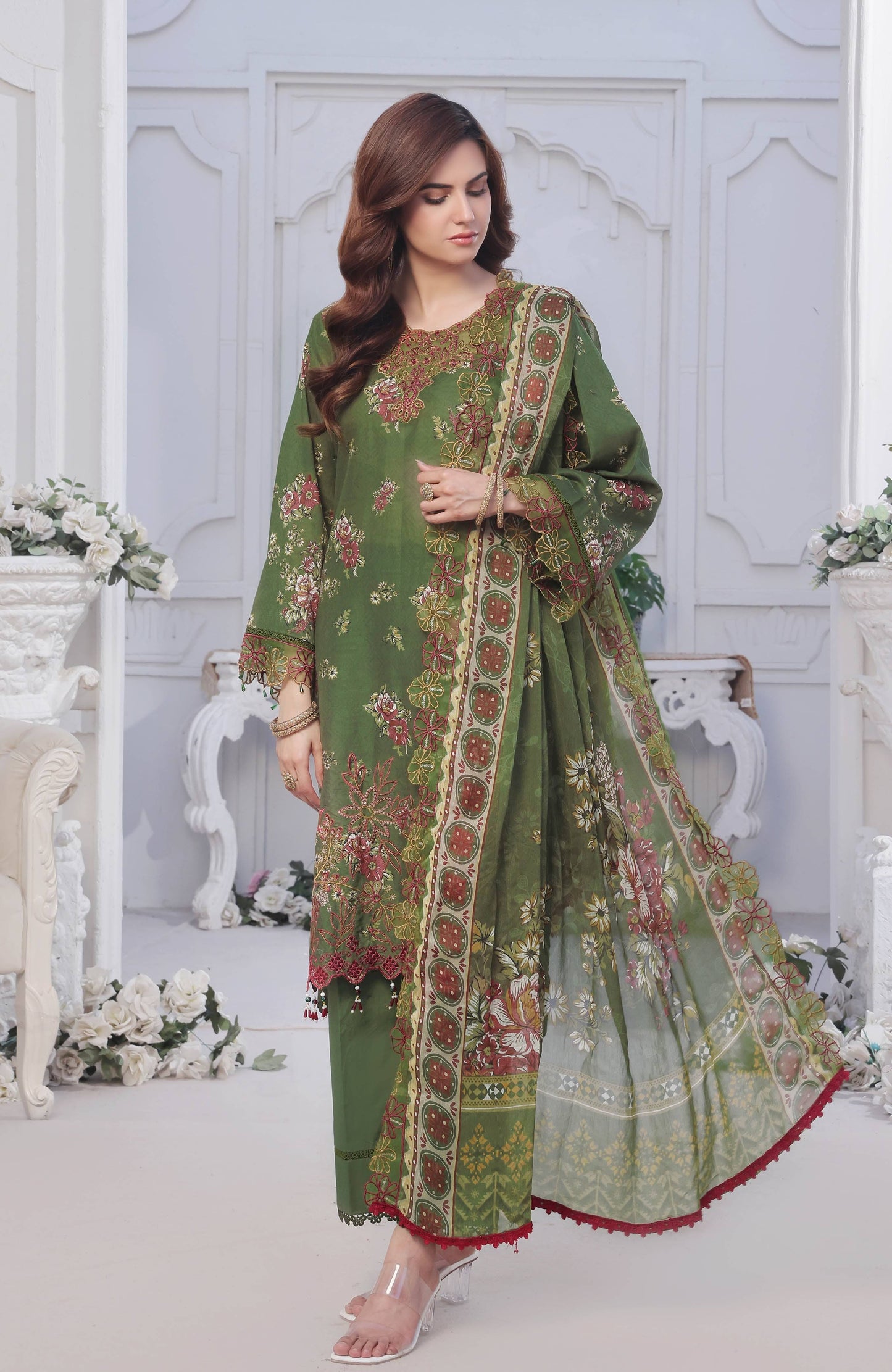 Al Zohaib | Applique Kari Cutwork Edit 25 | ACE-25-03 by Maria Faisal - Registered Vendor of : Alzohaib - type : Ladies Clothes - 100% original wedding dresses