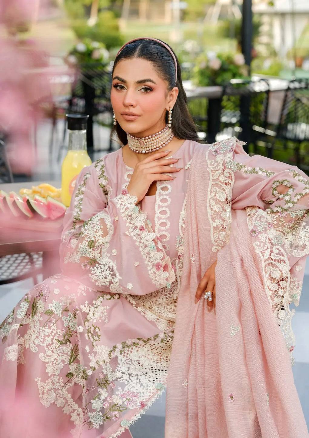 Elaf Premium | Luxury Lawn 25 | ELH-3B OH MY ROSE by Maria Faisal - Registered Vendor of : Elaf Premium - type : Ladies Clothes - 100% original wedding dresses