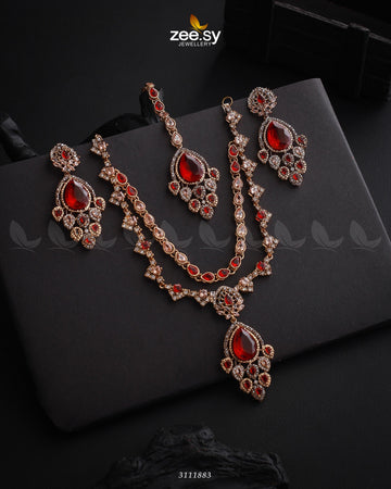 Sushmita Necklace Set - Designer Dress with Intricate embroidery and embellishments. Shop elegent wedding dress at Maria Faisal.