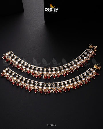 Benitoite Anklets - Designer Dress with Intricate embroidery and embellishments. Shop elegent wedding dress at Maria Faisal.