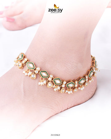 Emrah Anklet - Designer Dress with Intricate embroidery and embellishments. Shop elegent wedding dress at Maria Faisal.