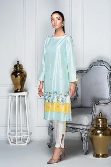 Hana | Eclectic Ready to Wear | Blue Lagoon - Designer Dress with Intricate embroidery and embellishments. Shop elegent wedding dress at Maria Faisal.