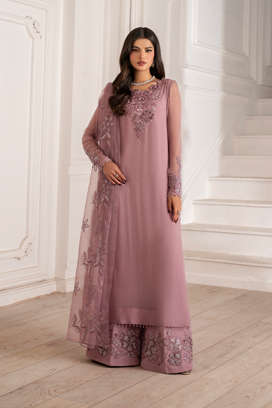 Iznik I Festive Formal I UE-418 Embroidered Chiffon - Ladies Clothes - Maria Faisal