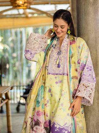 Roheenaz | Ethereal Bloom Lawn 25 | Elysse by Maria Faisal - Registered Vendor of : Roheenaz - type : Ladies Clothes - 100% original wedding dresses