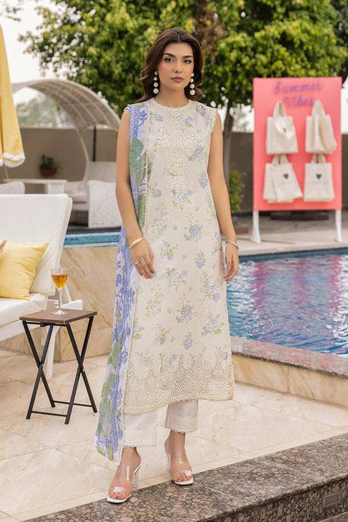 Saad Shaikh | Lawn 25 | Offwhite - Tropelle by Maria Faisal - Registered Vendor of : Saad Shaikh - type : Ladies Clothes - 100% original wedding dresses