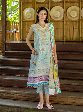 Roheenaz | Ethereal Bloom Lawn 25 | Mistelle by Maria Faisal - Registered Vendor of : Roheenaz - type : Ladies Clothes - 100% original wedding dresses