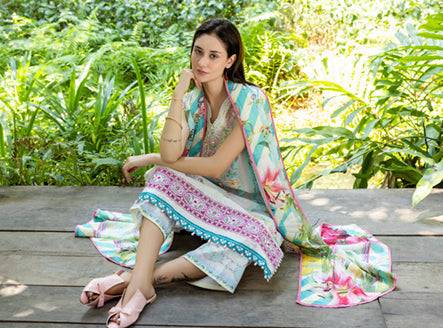 Roheenaz | Ethereal Bloom Lawn 25 | Mistelle by Maria Faisal - Registered Vendor of : Roheenaz - type : Ladies Clothes - 100% original wedding dresses