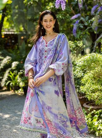 Roheenaz | Ethereal Bloom Lawn 25 | Meliora by Maria Faisal - Registered Vendor of : Roheenaz - type : Ladies Clothes - 100% original wedding dresses