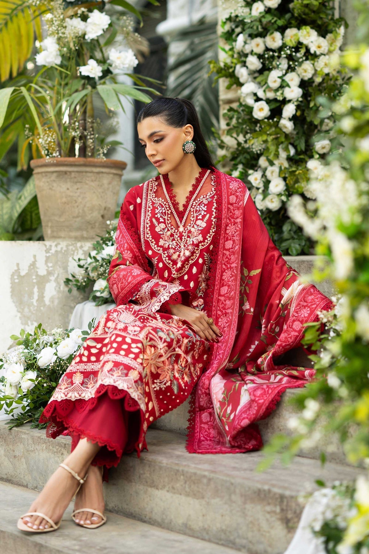 Akbar Aslam | Elaria RTW Lawn 26 | Amara - Luxury Dress - available at Maria Faisal in UK and USA.