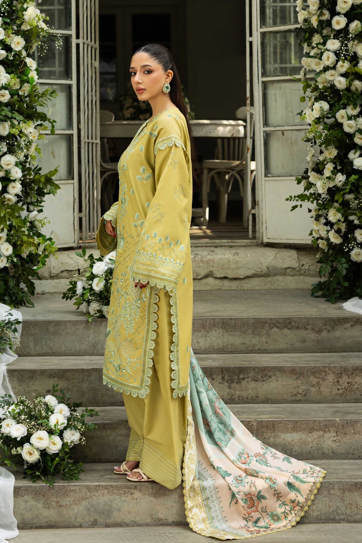 Akbar Aslam | Elaria RTW Lawn 26 | Elysia - Luxury Dress - available at Maria Faisal in UK and USA.