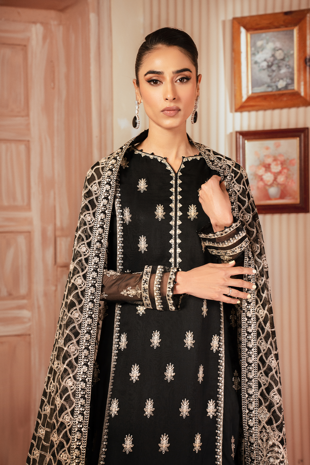 Iznik | Chiffon Kari | ICK-03 Embroidered Chiffon - Ladies Clothes - Maria Faisal