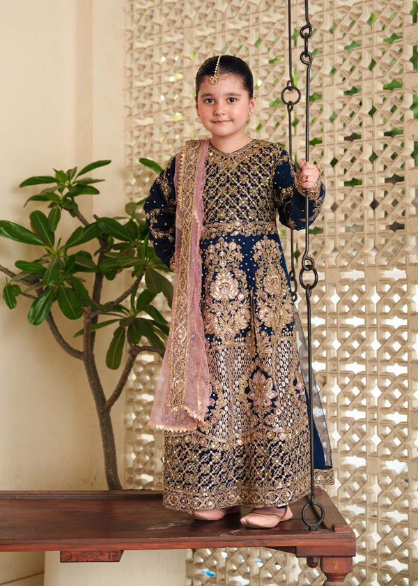 3 Piece Embroidered Chiffon Suit - Kids Clothing - available at Maria Faisal in UK and USA.