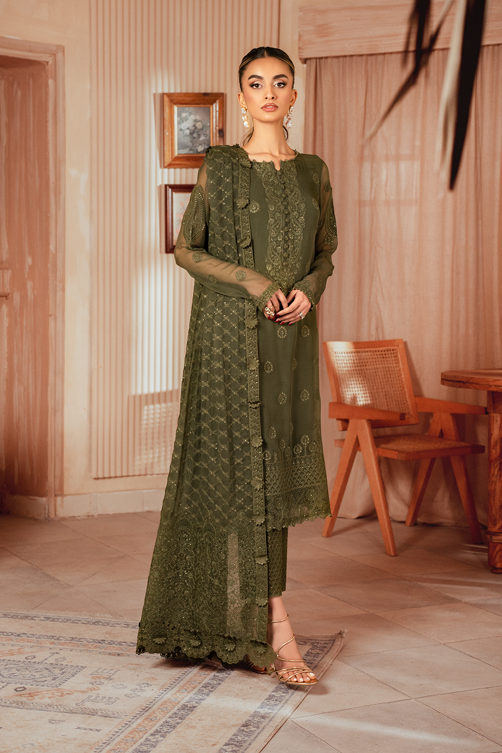 Iznik | Chiffon Kari | ICK-05 Embroidered Chiffon - Ladies Clothes - Maria Faisal