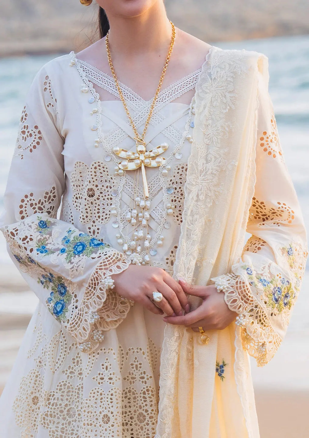 Elaf Premium | Hai Kuch Festive Lawn 24 | EHK-03B Ayra - Designer Dress with Intricate embroidery and embellishments. Shop elegent wedding dress at Maria Faisal.