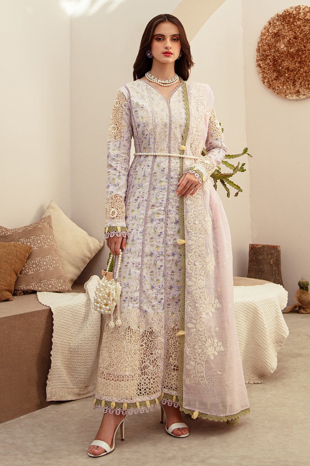 AJR Couture | Alif Affordable Lawn 24 | ARIA - Designer Dress with Intricate embroidery and embellishments. Shop elegent wedding dress at Maria Faisal.