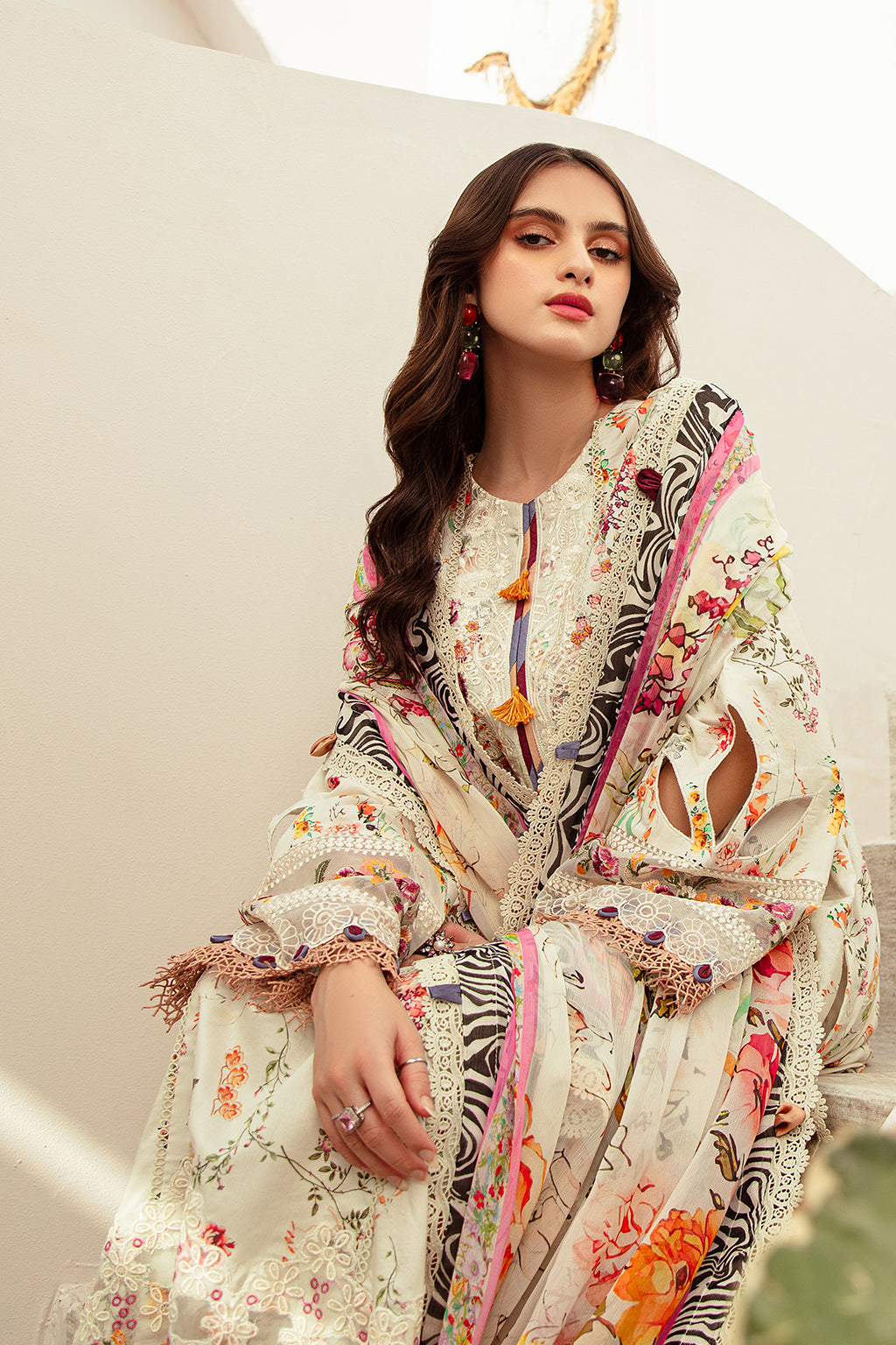 AJR Couture | Alif Affordable Lawn 24 | GARDIAN - Designer Dress with Intricate embroidery and embellishments. Shop elegent wedding dress at Maria Faisal.