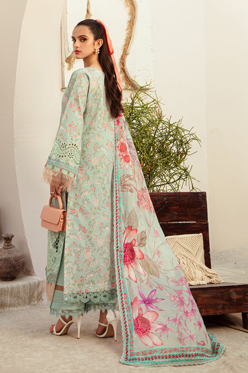 AJR Couture | Alif Affordable Lawn 24 | MISTY MORNING - Designer Dress with Intricate embroidery and embellishments. Shop elegent wedding dress at Maria Faisal.