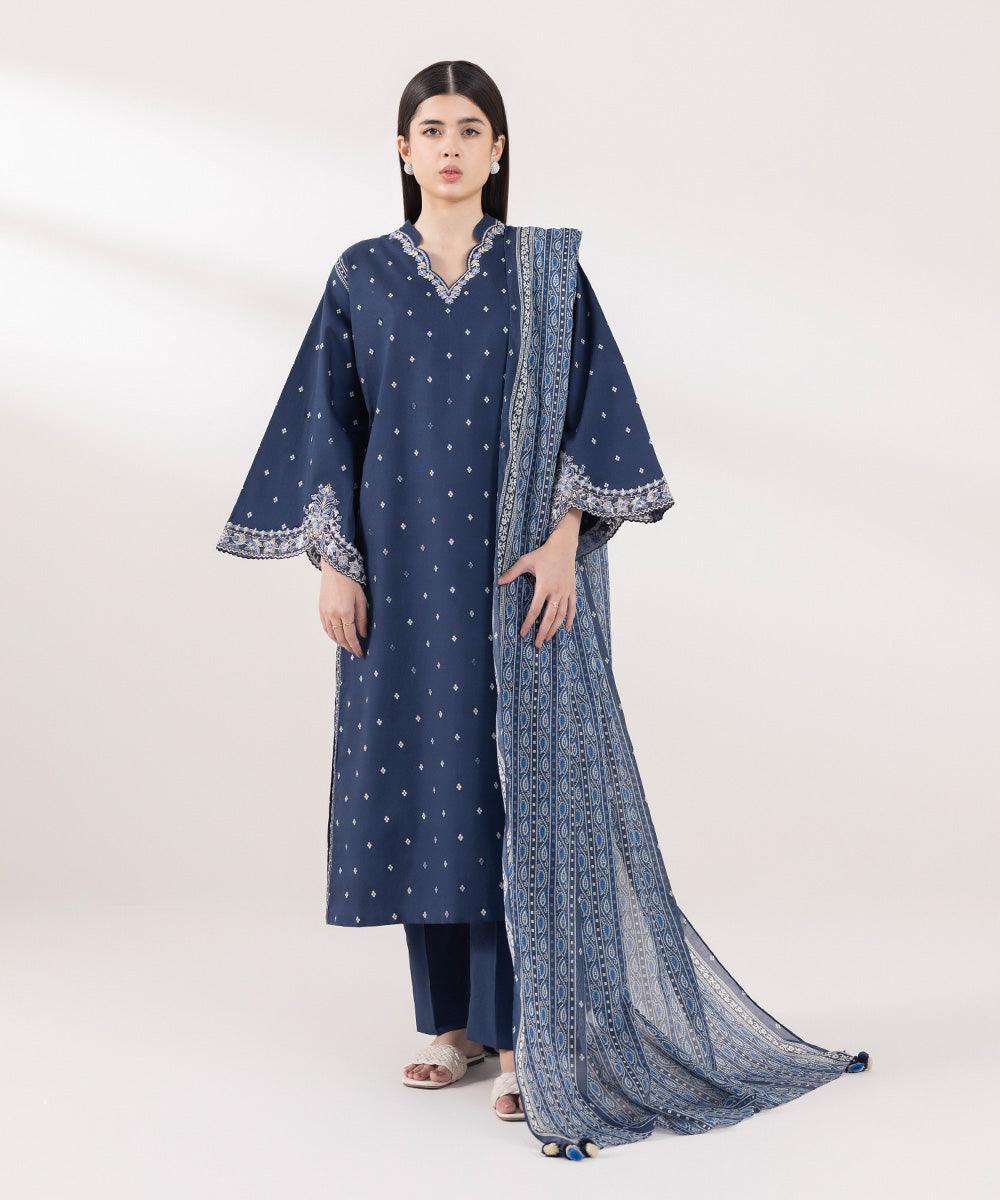 Sapphire | Intermix 2024 | Cambric Suit S-38 - Designer Dress with Intricate embroidery and embellishments. Shop elegent wedding dress at Maria Faisal.
