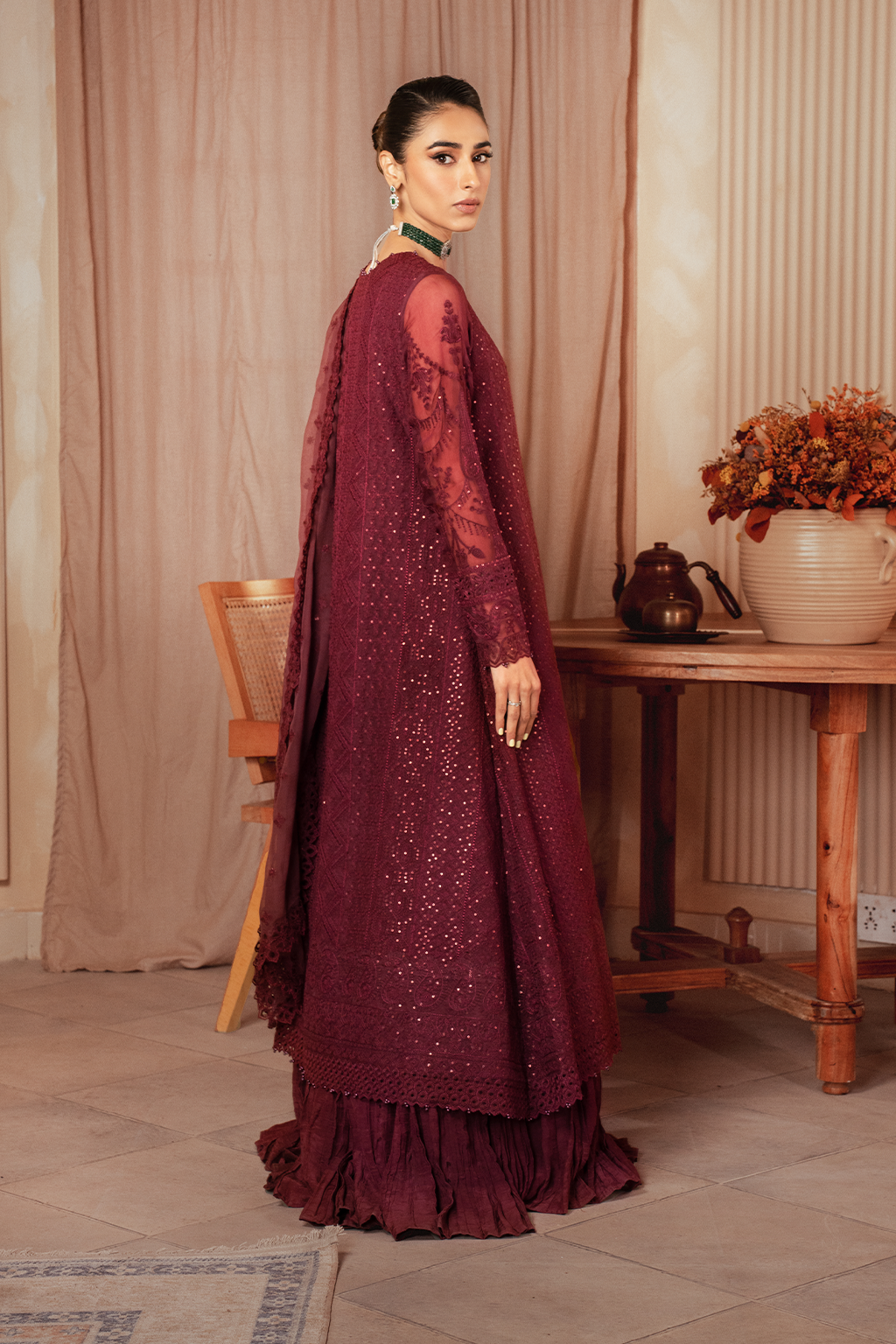 Iznik | Chiffon Kari | ICK-01 Embroidered Chiffon - Ladies Clothes - Maria Faisal