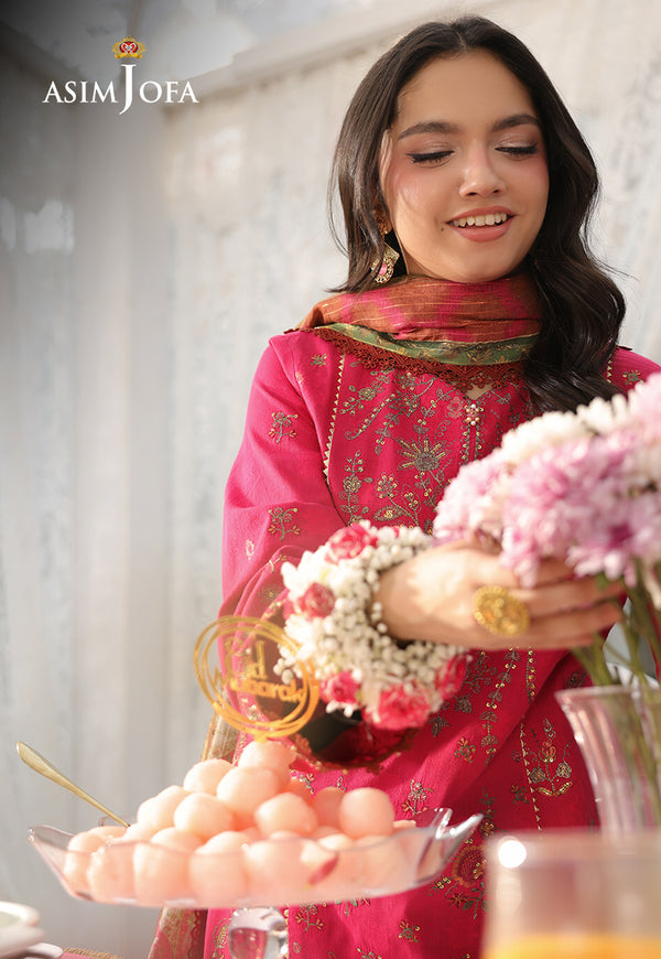 Asim Jofa | Summer Rhapsody | AJUBU-06 Embroidered Jacquard - Ladies Clothes - Maria Faisal